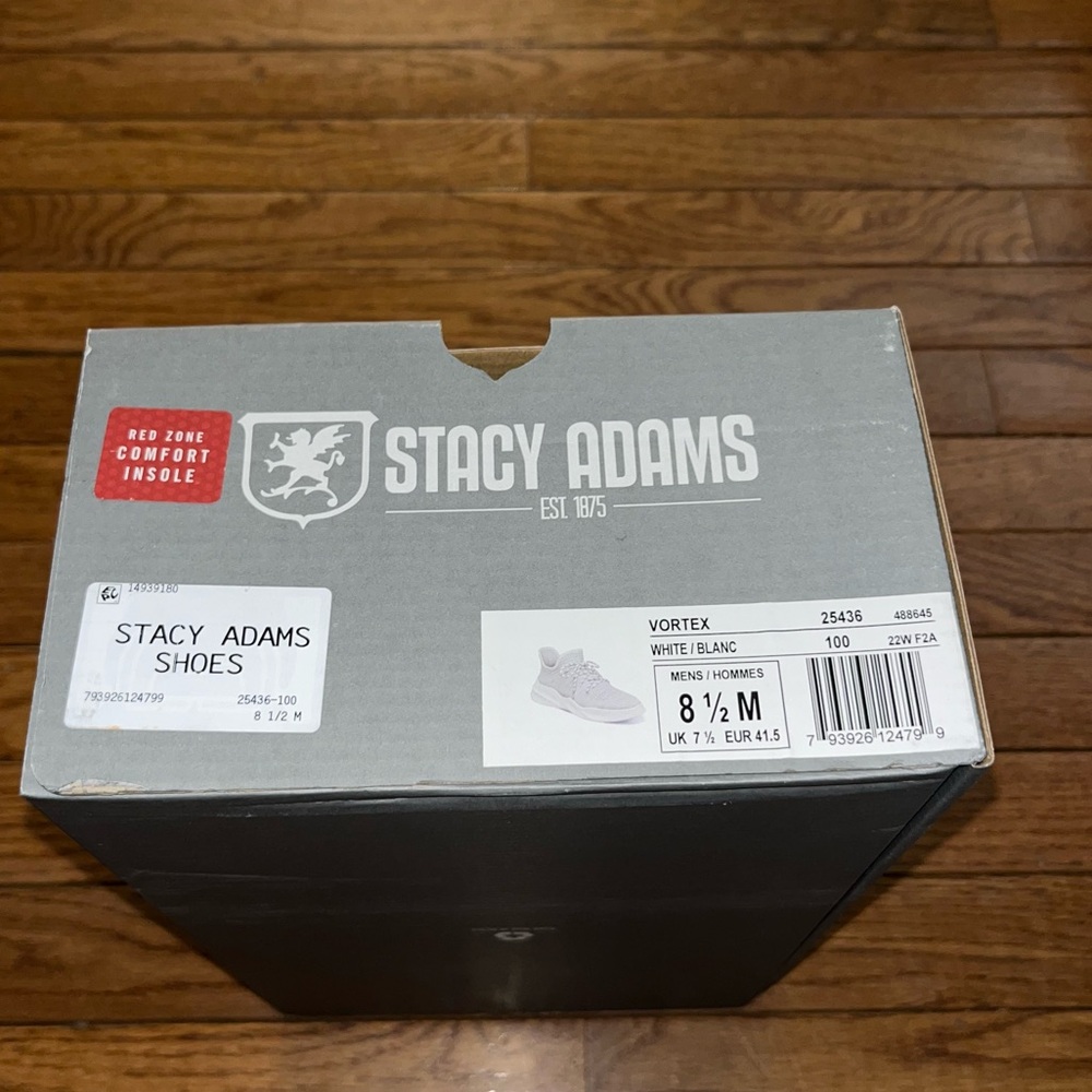 Stacy Adams Vortex Mesh Sporty Sneakers White & Gray Men’s Size 8.5 - Picture 10 of 11